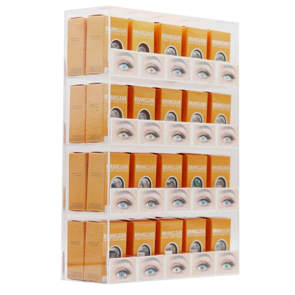 40 holder display for hollywood color contact lenses right side view