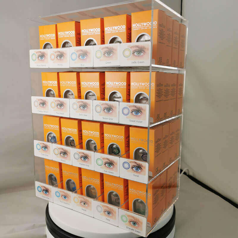 80 count display full with hollywood colored lenses 80 pairs on a rotating display stand