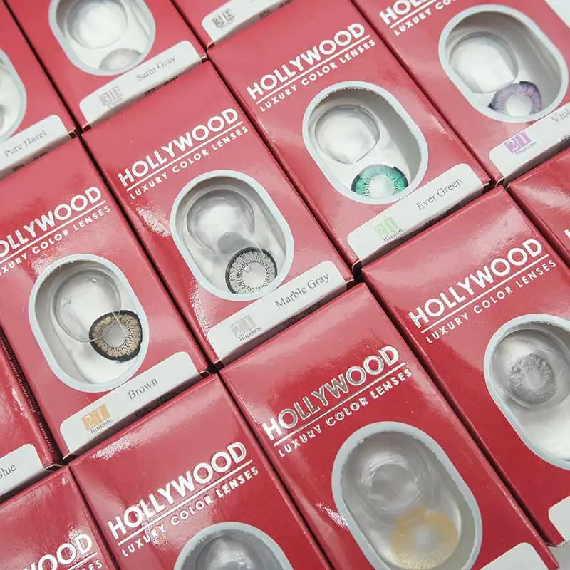 Close up Red Box Packing Hollywood Luxury color lenses