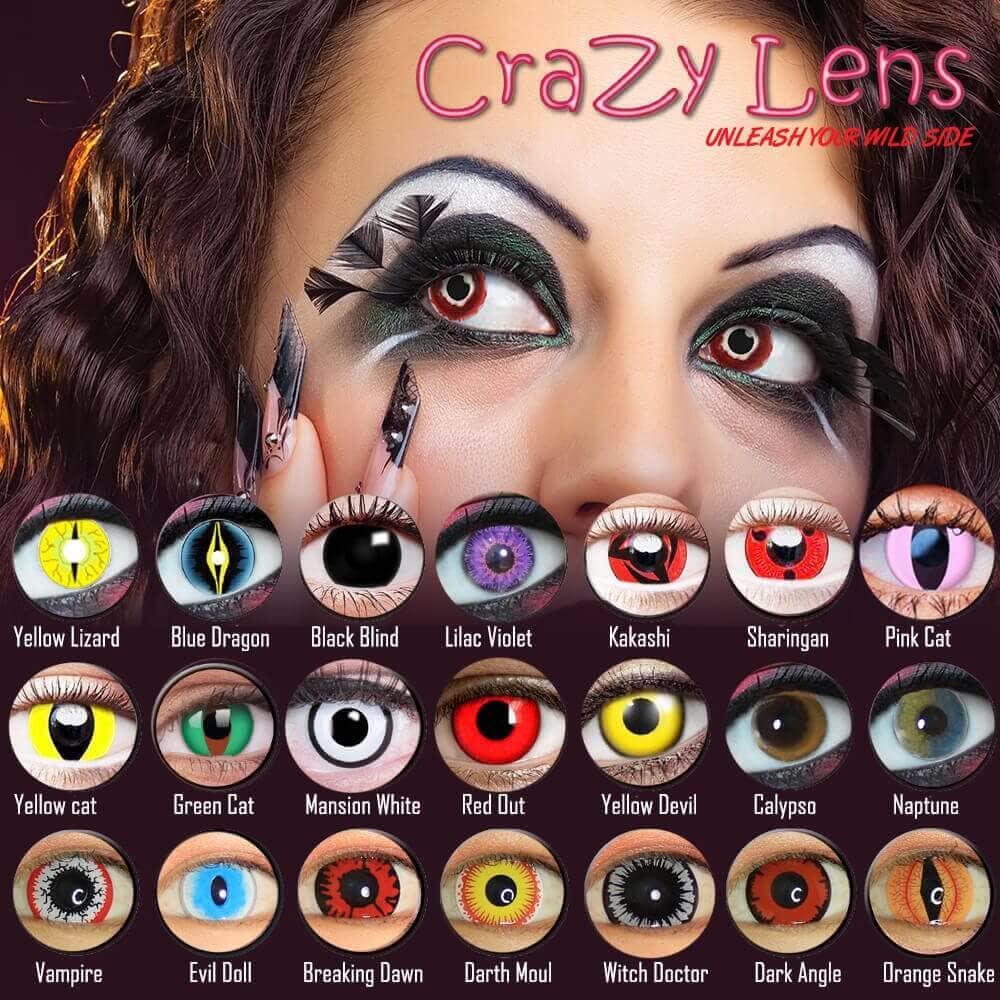 Crazy Contact Lenses Poster first 21 colors