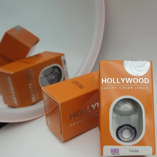doubel box with mirror hollywood violet lenses