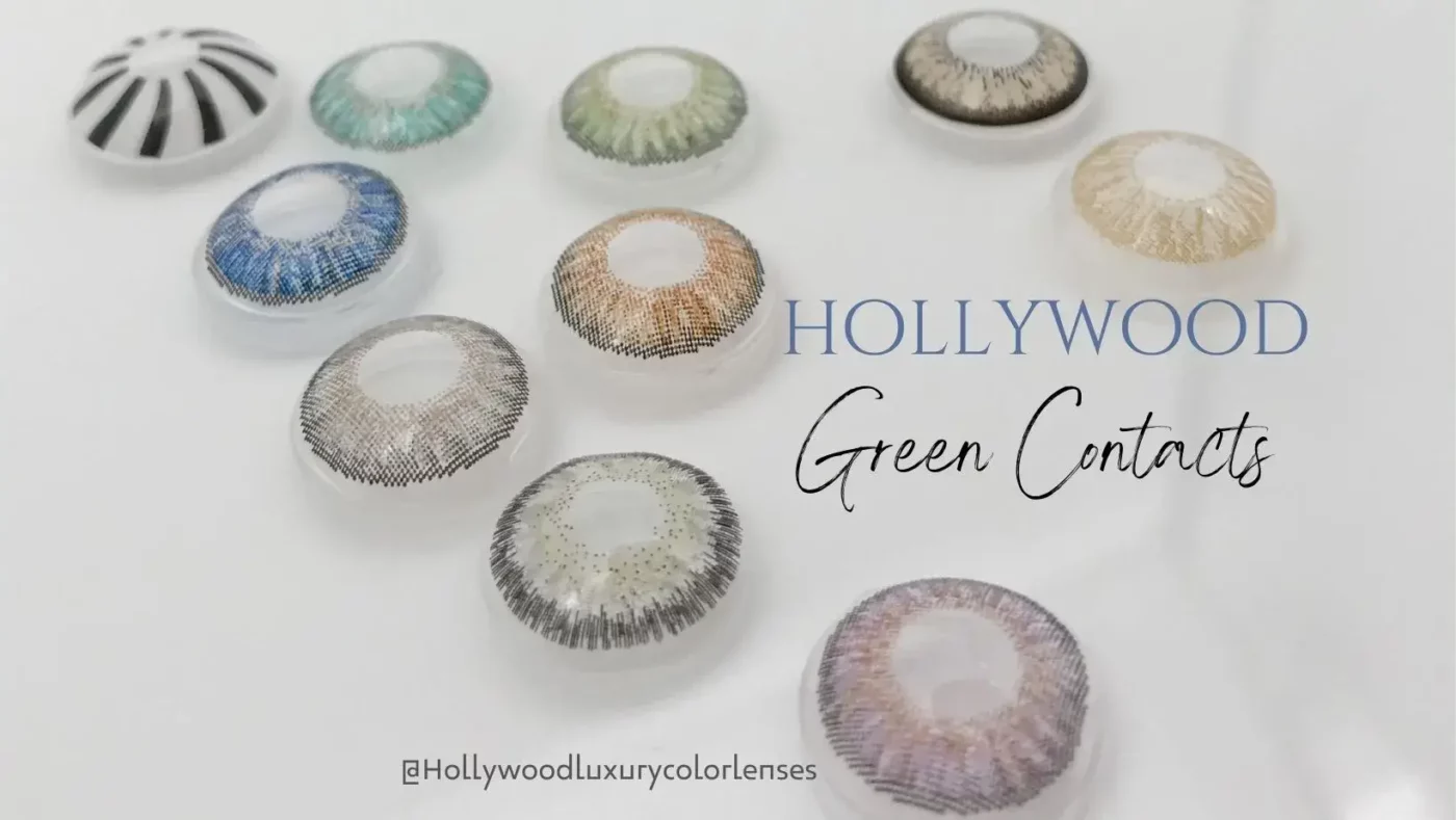 Hollywood green contact lenses poster