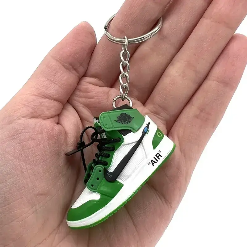 Mini Sneaker Shoes Keychain green black white